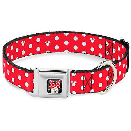Buckle-Down Adjustable Minnie Mouse Polka Dot/Mini Silhouette Seatbelt Buckle Dog Collar