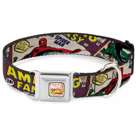 Buckle-Down Spider-Man Amazing Fantasy Cover Pose Seat Belt Buckle Dog Collar Dog Basic Collars