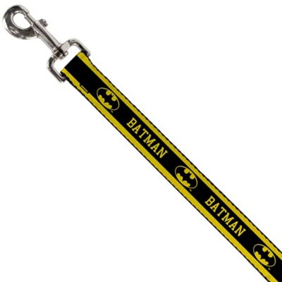 Image showing  Batman/Logo Stripe Nylon Dog Leash, 4 ft., Yellow/Black
