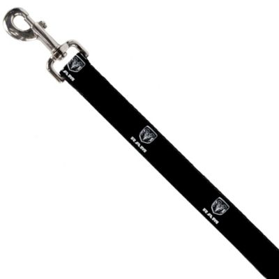 Image showing  Ram Black/Silver Logo Nylon Dog Leash, 4 ft.
