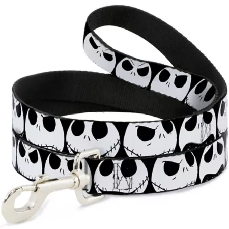 Jack Skellington Nightmare Before Christmas Buckle Dog Leash 1 in x 4 ft. Dog Basic Leashes