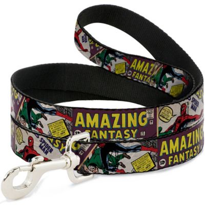 Buckle-Down Spider-Man Amazing Fantasy Cover Pose Nylon Dog Leash, 4 ft.