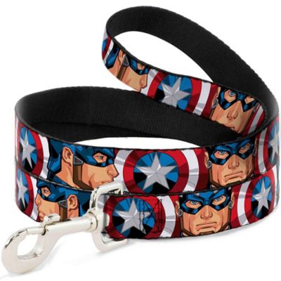 Buckle-Down Captain America Face Turns/Shield Dog Leash