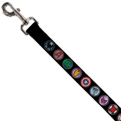 Image showing  Avengers Icons Nylon Dog Leash, 4 ft., Black/Multicolor