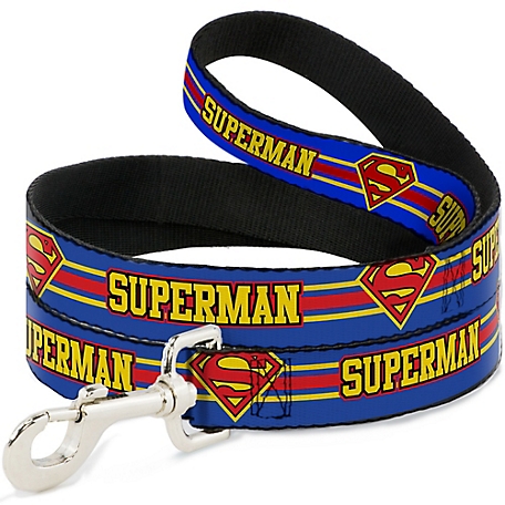 Buckle-Down Superman Shield Stripe Blue/Yellow/Red Dog Leash