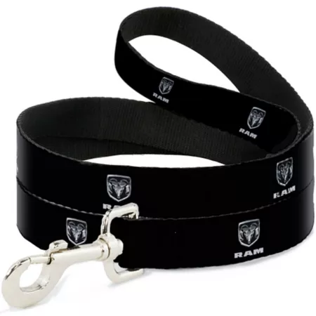 Buckle-Down Ram Dog Leash with Black/Silver Logo 1" x 6' Dog Basic Leashes