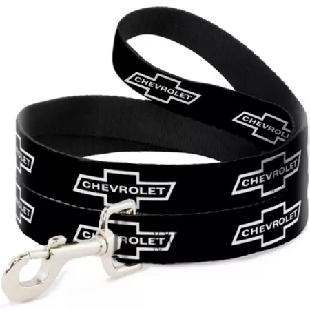 Buckle-Down 1965 Chevrolet Bowtie Dog Leash Black/White 6 ft. Dog Basic Leashes