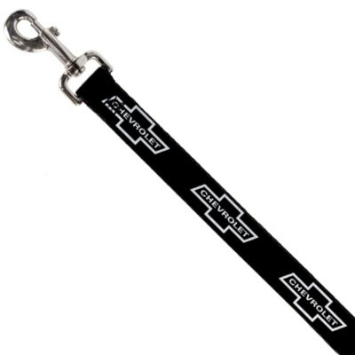 Image showing  1965 Chevrolet Bowtie Nylon Dog Leash, 6 ft., Black/White