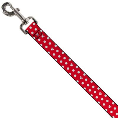 Image showing  Minnie Mouse Polka Dot/Mini Silhouette Nylon Dog Leash, 6 ft., Red/White
