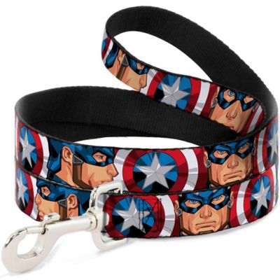 Buckle-Down Captain America Face Turns/Shield-UP Dog Leash