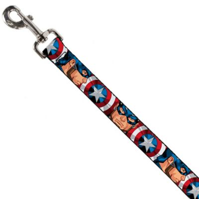 Image showing  Captain America Face Turns/Shield-UP Nylon Dog Leash