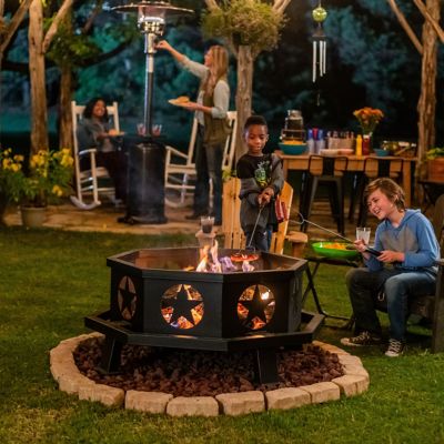 Image showing  43.3 in. Octagonal Wood-Burning Fire Pit