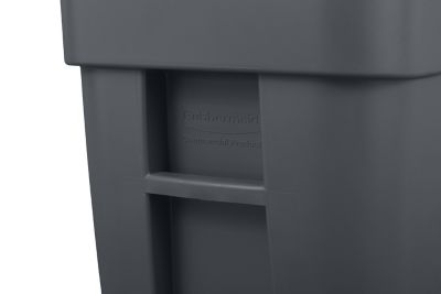 Image showing  BRUTE 50 gal. Rollout Square Plastic Trash Container, Gray
