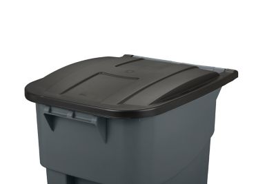 Image showing  BRUTE 50 gal. Rollout Square Plastic Trash Container, Gray