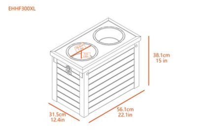 Image showing  Piedmont Elevated ECOFLEX Pet Diner, 4 Cups, Russet, 2-Bowls