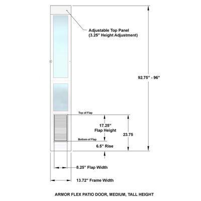 Image showing 5 th High Tech Pet E Armor Flex Patio Pet Door, Medium Opening Tall Height, 8.25 in. x 17 in. Opening
