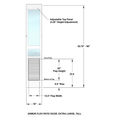 Image showing 5 th High Tech Pet Armor Flex Pet Door, Tall Height, Extra-Large 12.25 in. x 25 in. Opening