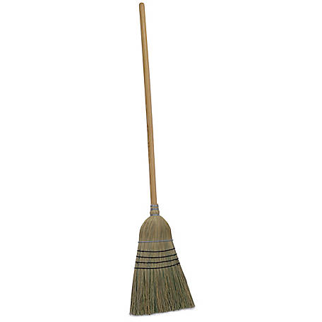 16" Outdoor Farm Yard stiff bristle Broom Brush Sweeping Head with wooden shaft 