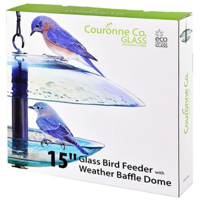 Image showing  32 oz. Domed Glass Bird Feeder, Cobalt Blue