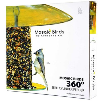 Image showing  Large Seed Cylinder Bird Feeder, 4 lb. Suet Block Capacity, Cobalt Blue