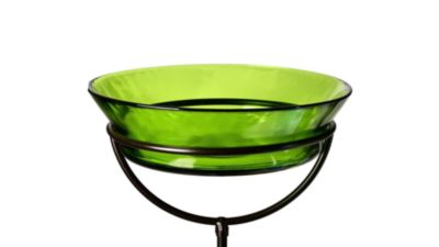 Image showing  37 in. Cuban Garden Stake Bird Bath/Bird Feeder, Lime
