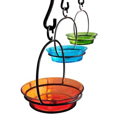 Image showing  9.75 in. Hanging Cuban Bird Bath/Bird Feeder, Orange