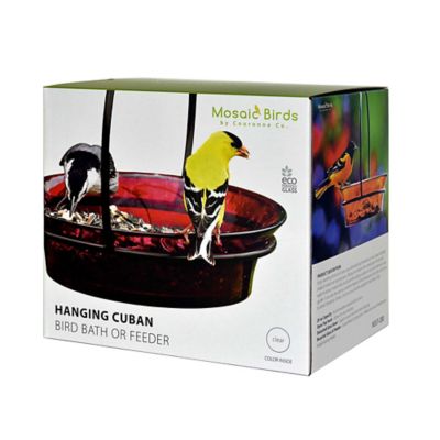 Image showing  9.75 in. Hanging Cuban Bird Bath/Bird Feeder, Orange