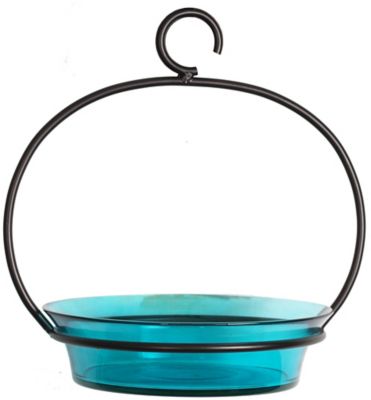 Mosaic Birds 20.3 oz. Hanging Cuban Bird Bath or Bird Feeder, Aqua