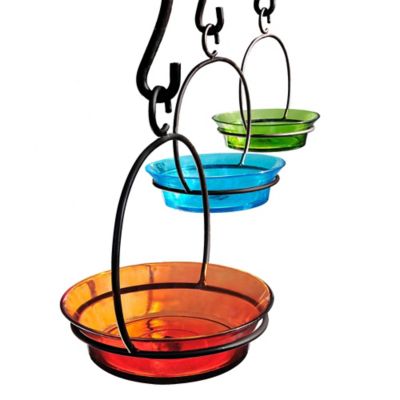 Image showing 5 th Mosaic Birds 9.75 in. Hanging Cuban Bird Bath/Bird Feeder, Aqua