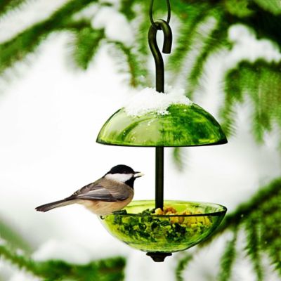 Image showing 1 th Mosaic Birds Double Hanging Poppy Bird Feeder, Lime