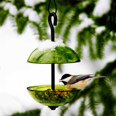 Image showing 3 th Mosaic Birds Double Hanging Poppy Bird Feeder, Lime