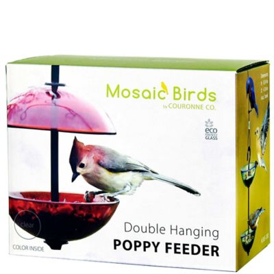 Image showing 4 th Mosaic Birds Double Hanging Poppy Bird Feeder, Lime