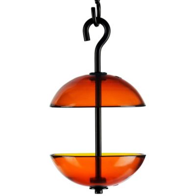 Mosaic Birds Double Hanging Poppy Bird Feeder, 4.7 oz. Capacity, Orange