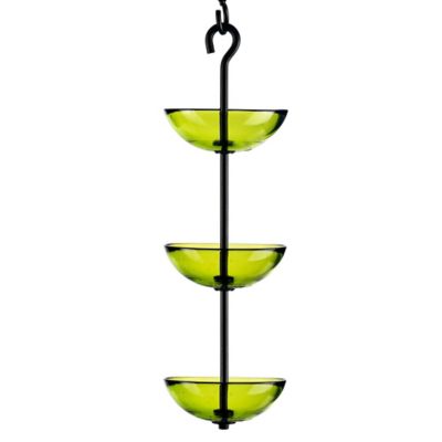 Mosaic Birds Triple Hanging Poppy Bird Feeder, Lime