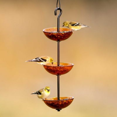 Image showing  Triple Hanging Poppy Bird Feeder, 4.7 oz. Capacity, Orange