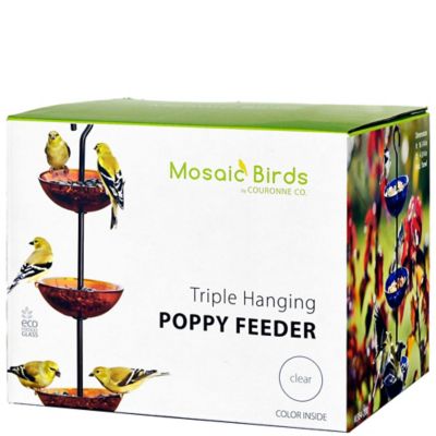 Image showing  Triple Hanging Poppy Bird Feeder, 4.7 oz. Capacity, Orange
