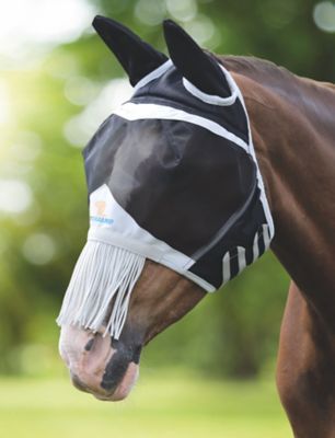 Shires Fine Mesh Horse Fly Mask with Ears and Nose Fringe