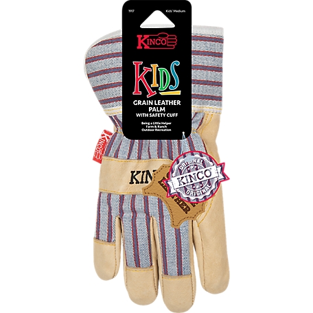 Kinco Kids' Leather Gloves, Tan