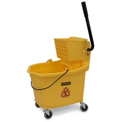 RUBBERMAID -26 Qt. Yellow Mop Bucket with Side Press Wringer – J&K