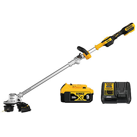 DeWALT 14 in. Cordless 20V MAX Brushless String Trimmer Kit, (1) 5Ah Battery and Charger Included