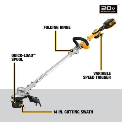 Image showing  14 in. 20V Max Straight Shaft Cordless String Trimmer, Battery and Charger Included