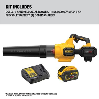 Image showing  FlexVolt 125 MPH/600 CFM 60V MAX Cordless Handheld Leaf Blower, Battery and Charger Included