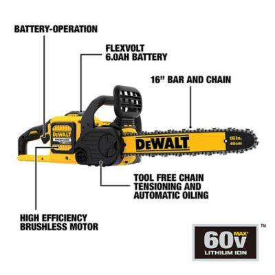 Image showing  FlexVolt 16 in. 60V Max Cordless Chainsaw, Battery and Charger Included
