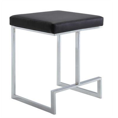 Image showing  Kingsley Leatherette Bar Stool, 24 in., Chrome