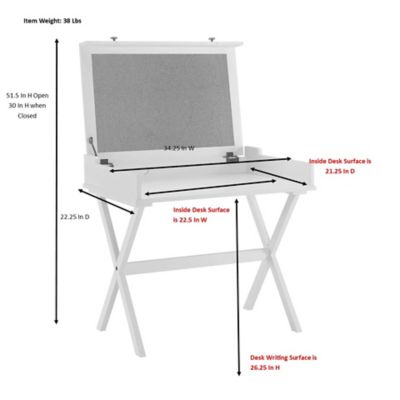 Image showing 5 th Carolina Chair & Table Amelia Flip-Top Cork Board Office Desk