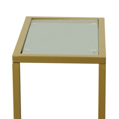 Image showing 2 th Carolina Chair & Table Callie Glass-Top Accessory Table, Gold