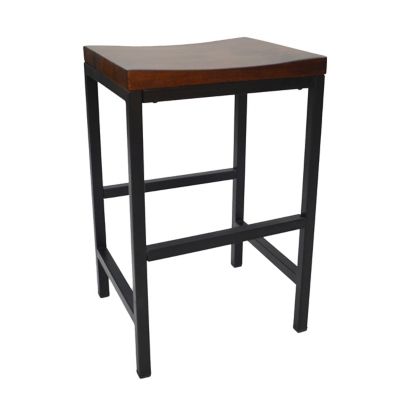 Carolina Chair & Table Lena Steel Counter Stool, 24 in., Chestnut/Black