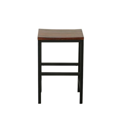 Image showing  Lena Steel Counter Stool, 24 in., Chestnut/Black