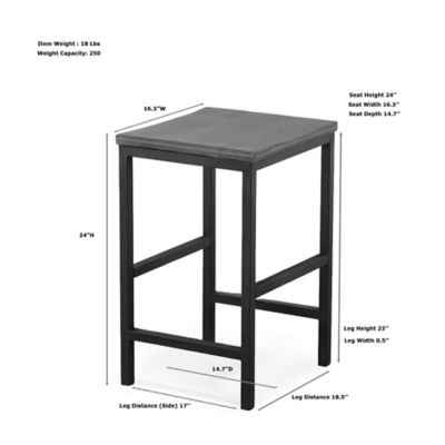 Image showing  Lena Steel Counter Stool, 24 in., Chestnut/Black