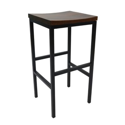 Carolina Chair & Table Lena Bar Stool, 30 in., Chestnut/Black